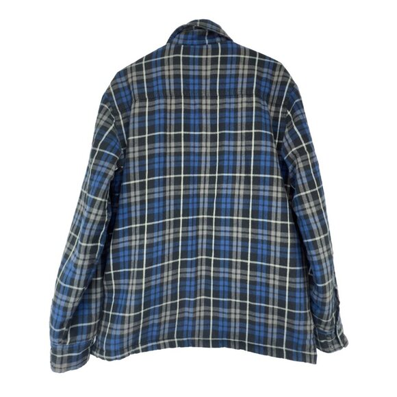 BC‎ CLOTHING Plaid Lined Blue Grey Black Fall Jacket Gorpcore Hackburry sz S - Picture 2 of 5